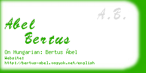 abel bertus business card